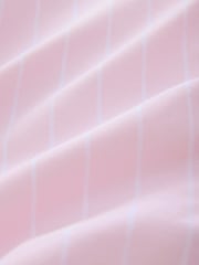 Pink/White 100% Cotton Stripe Long Sleeve Oxford Shirt - Image 7 of 7