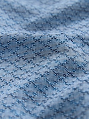 Blue Twin Pocket Textured Long Sleeve 100% Cotton Shirt - Image 10 of 10