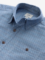 Blue Twin Pocket Textured Long Sleeve 100% Cotton Shirt - Image 9 of 10