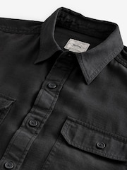 Black Cotton Tencel Blend Long Sleeve Shirt - Image 7 of 8