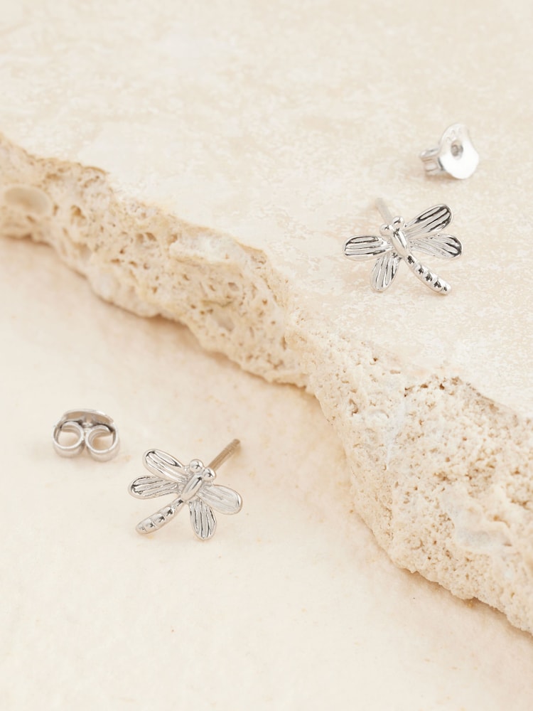 Sterling Silver Dragonfly Stud Earrings - Image 3 of 3