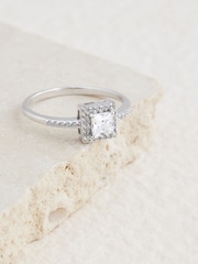 Sterling Silver Halo Ring - Image 1 of 3