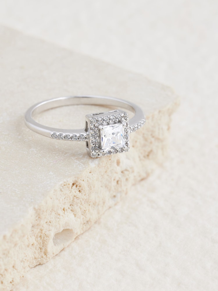 Sterling Silver Halo Ring - Image 1 of 3