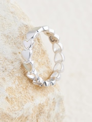 Sterling Silver Mother Of Pearl Heart Ring - Image 2 of 3