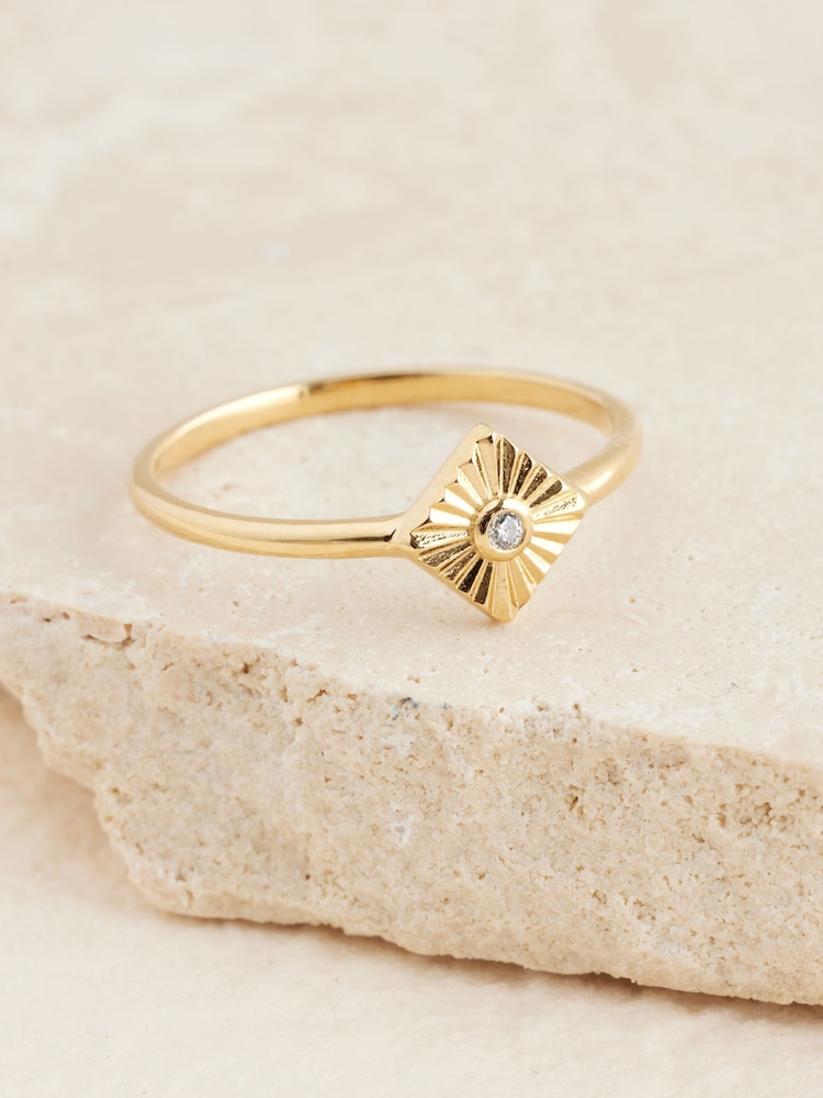 Gold Plated Sterling Silver Sunray Ring - Image 1 of 3