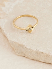 Gold Plated Sterling Silver Sunray Ring - Image 2 of 3
