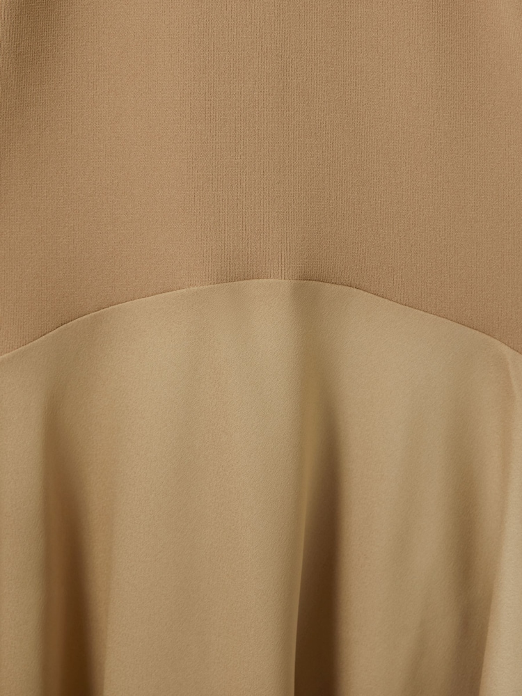 Песочный - Florere Hybrid Knit-Satin Midi Dress - Image 6 of 6