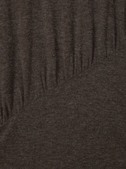 Reiss Chocolate Ana Marled Asymmetric Ruched Top - Image 5 of 5