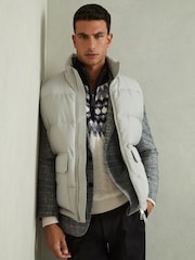 Reiss Black/White Colorado Zipped Jumper with Cotton and Wool - Image 5 of 6