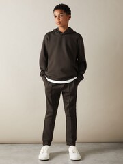 Reiss Chocolate Brown Premier 13-14 yrs Interlock Jersey Drawstring Joggers - Image 2 of 4