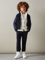 Reiss Arnold Hybrid Quilt-Knit Jacket - Image 1 of 4