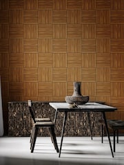 Hoopla Walls Teak Square Slat Wallpaper - Image 1 of 2