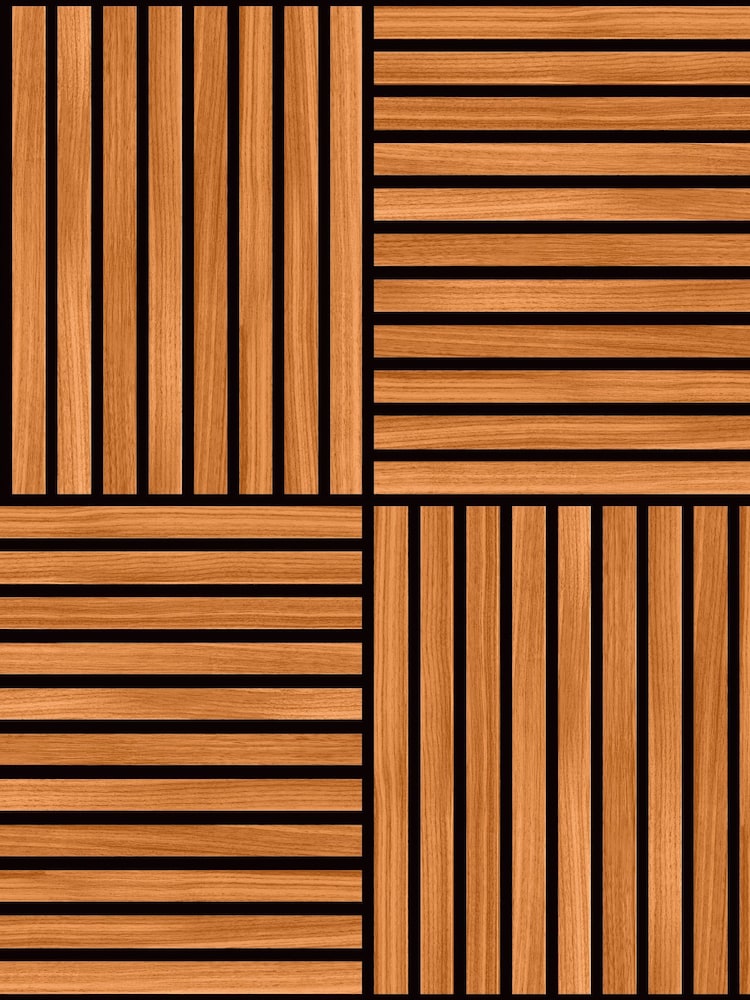 Hoopla Walls Teak Square Slat Wallpaper - Image 2 of 2