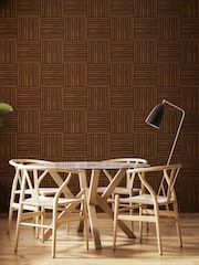 Hoopla Walls Walnut Square Slat Wallpaper - Image 1 of 2
