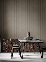 Hoopla Walls Mink Tongue And Groove Wallpaper - Image 1 of 2