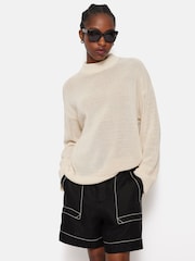 Jigsaw Cream Corded Cotton Blend Jumper - Image 1 of 6