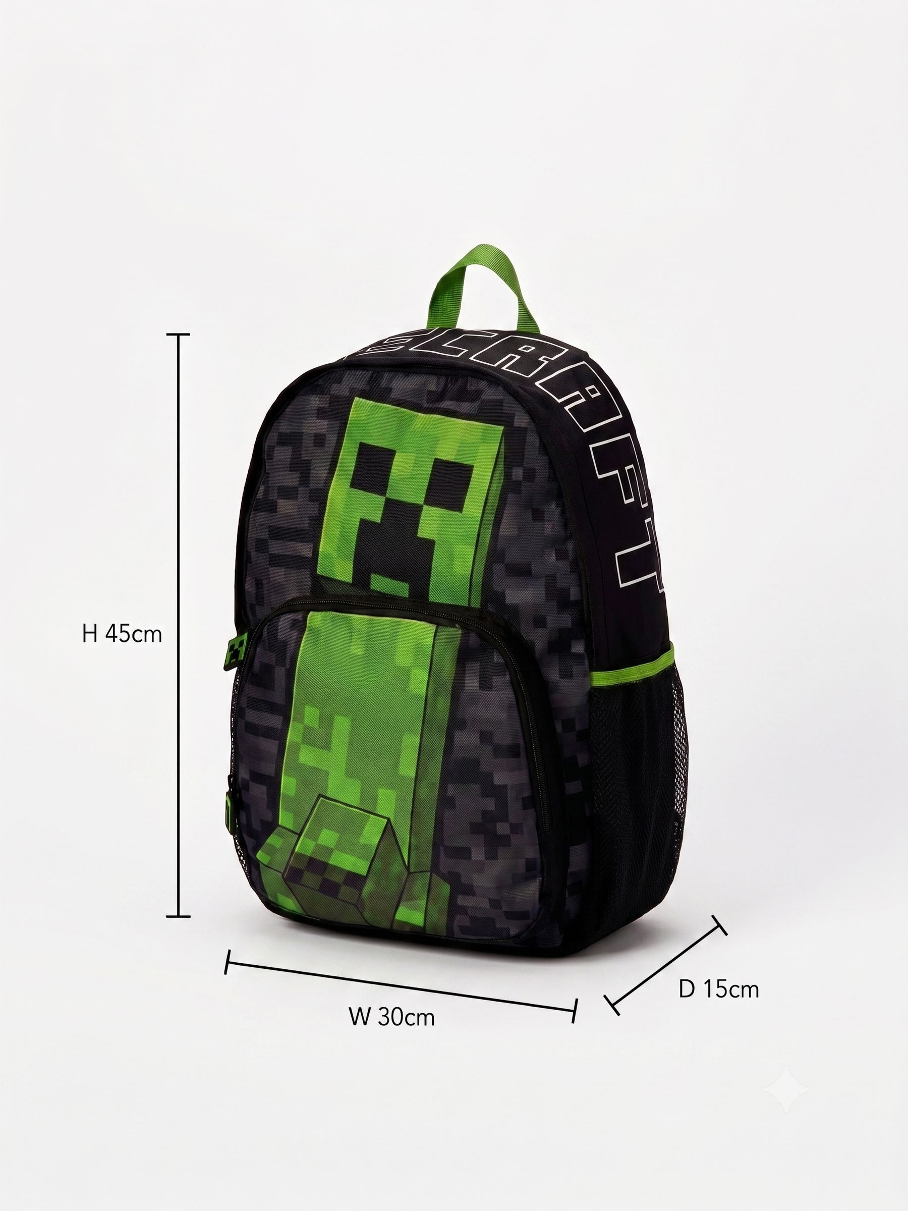 Buy Character Black Minecraft Backpack With Creeper from the Next