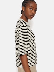Jigsaw Blue Stripe Textured T-Shirt - Image 4 of 7