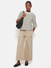 Jigsaw Blue Stripe Textured T-Shirt - Image 6 of 7
