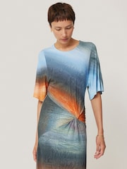 Jigsaw Blue Glazed Abstract Twist Dress - Image 2 of 6