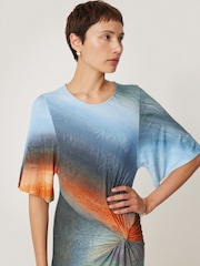 Jigsaw Blue Glazed Abstract Twist Dress - Image 3 of 6