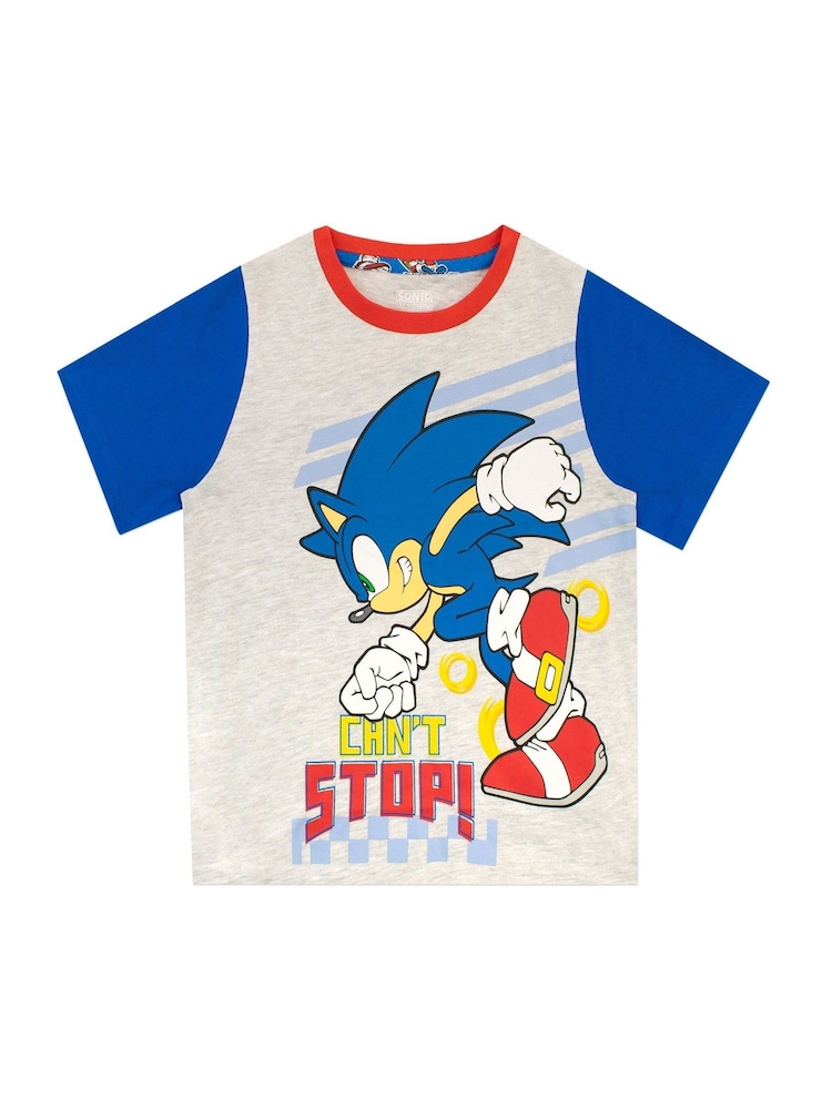 Character Blue Sonic The Hedgehog 100% Cotton Short Pyjamas - Image 2 of 4