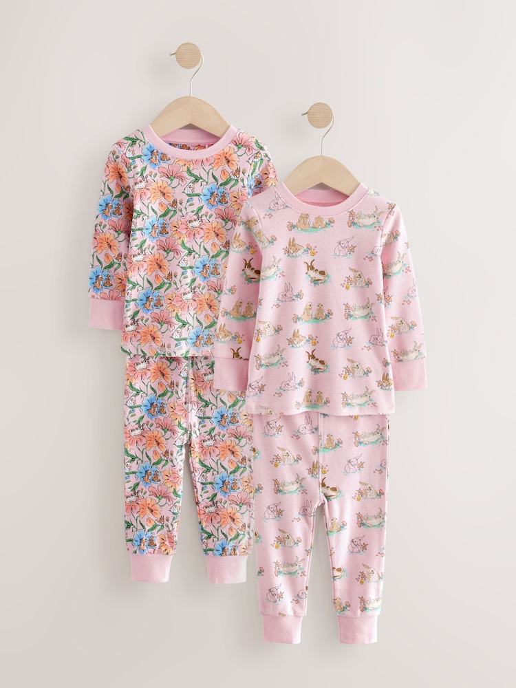Mehrfarbig - Cath Kidston kuschelige 100 % Baumwollpyjamas mit Hase, 2er-Packung - Bild 1 von 6