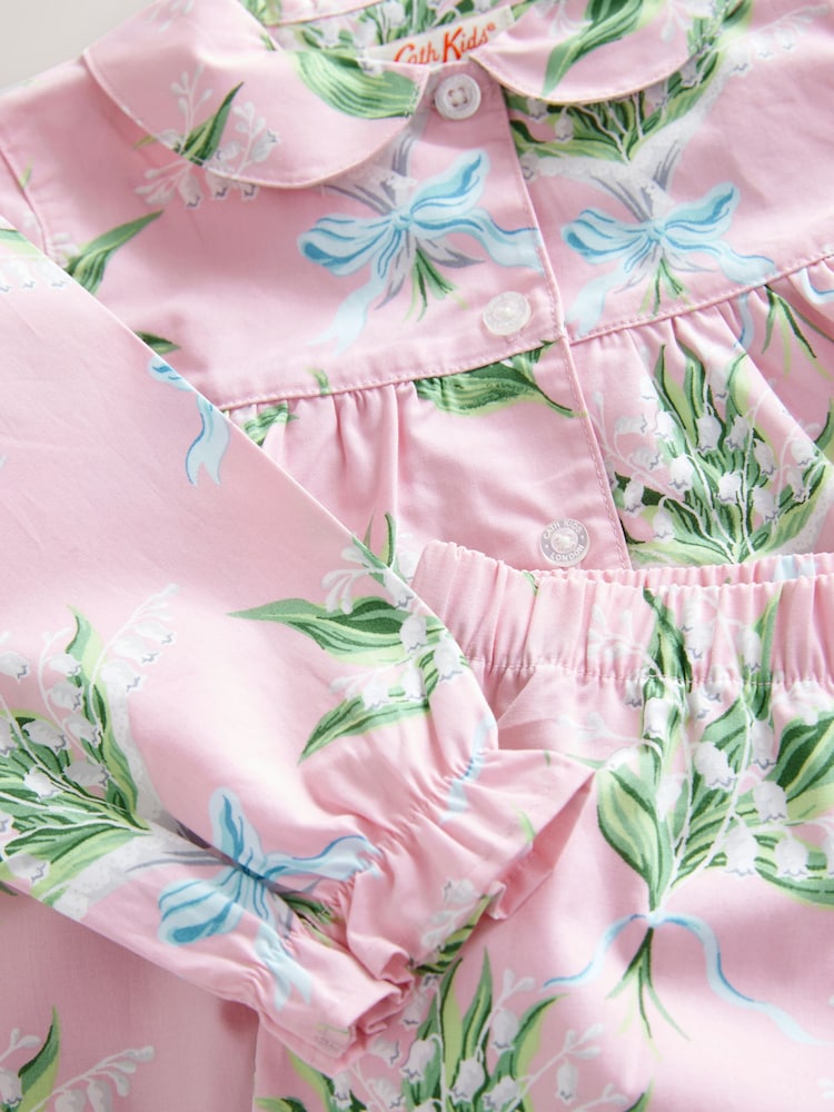 Pink Cath Kidston Woven Button Through Pyjamas 1 Pack - Image 3 of 4