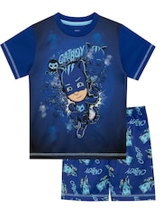 Character Blue Boys Masks Catboy Short Pyjamas - Image 1 of 4