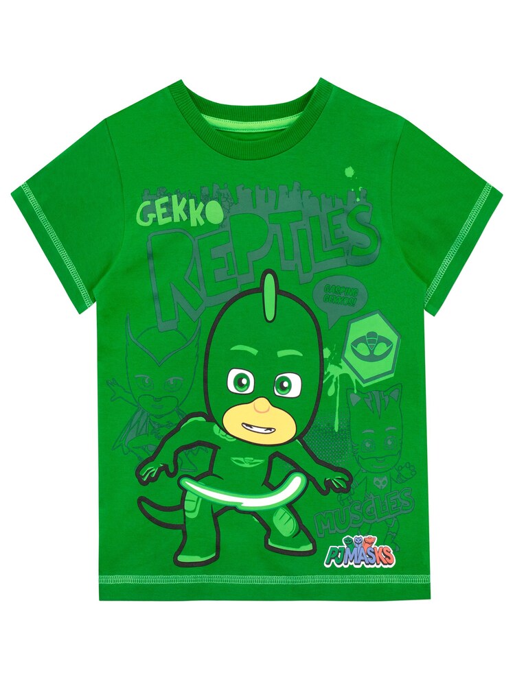 Character Green Masks Gekko Owlette And Catboy 100% Cotton T-Shirt - Image 3 of 3 Character Green Masks Gekko Owlette And Catboy 100% Cotton T-Shirt - Image 3 of 3