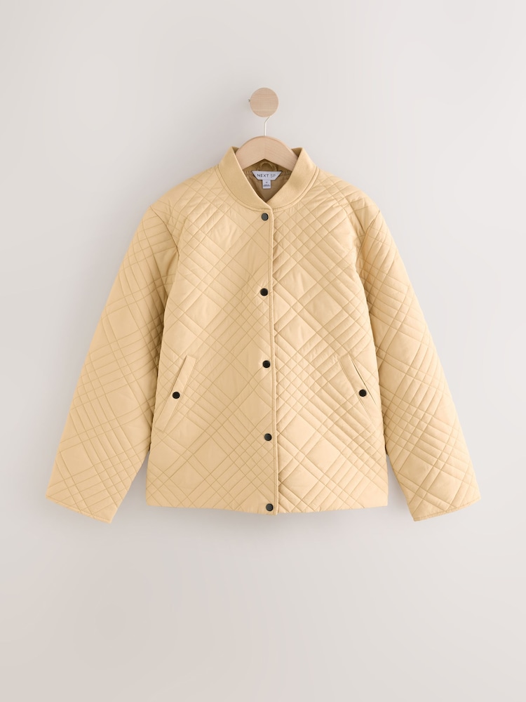 Stone Camo Quilted Bomber Shacket Jacket - Image 1 of 3