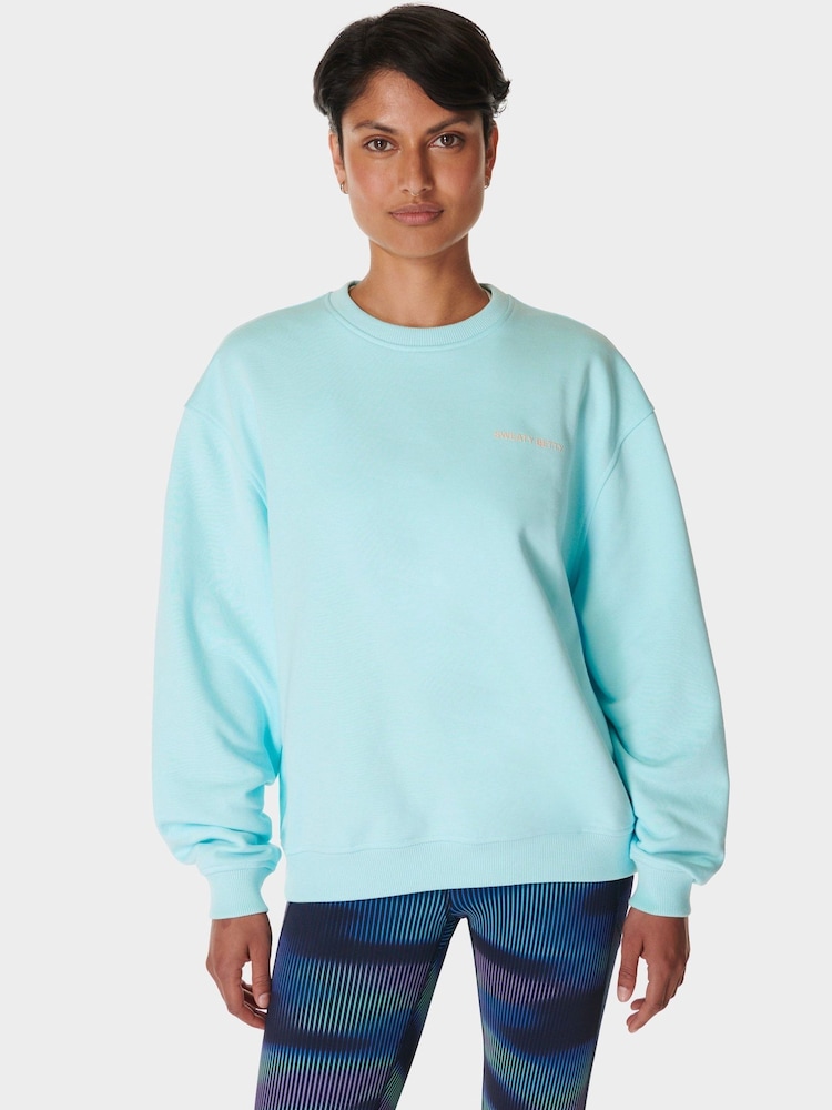 Sweaty Betty Blue Revive Crew Neck Sweatshirt - Image 1 of 7