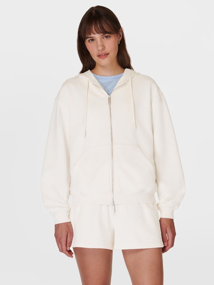 Sweaty Betty White Revive Zip Through Hoodie - Image 1 of 7