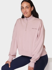 Sweaty Betty Pink Revive Crop Half Zip Sweatshirt - Image 2 of 6