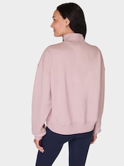 Sweaty Betty Pink Revive Crop Half Zip Sweatshirt - Image 3 of 6