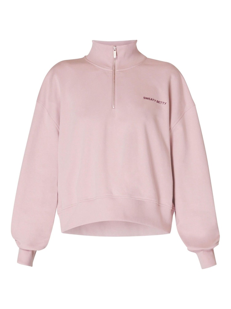 Sweaty Betty Pink Revive Crop Half Zip Sweatshirt - Image 6 of 6 Sweaty Betty Pink Revive Crop Half Zip Sweatshirt - Image 6 of 6