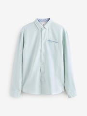 Green Textured Long Sleeve 100% Cotton Shirt - Image 5 of 8