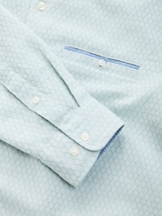 Green Textured Long Sleeve 100% Cotton Shirt - Image 6 of 8