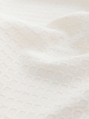 Ecru Textured Waffle Long Sleeve 100% Cotton Shirt - Image 7 of 7
