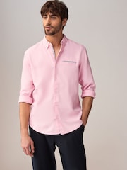 Pink Textured Long Sleeve 100% Cotton Shirt - Image 1 of 7