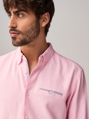 Pink Textured Long Sleeve 100% Cotton Shirt - Image 2 of 7