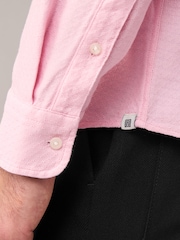 Pink Textured Long Sleeve 100% Cotton Shirt - Image 3 of 7