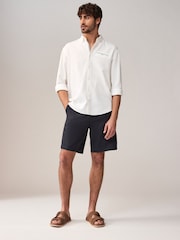White Textured Long Sleeve 100% Cotton Shirt - Image 2 of 9
