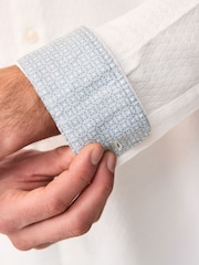White Textured Long Sleeve 100% Cotton Shirt - Image 3 of 9