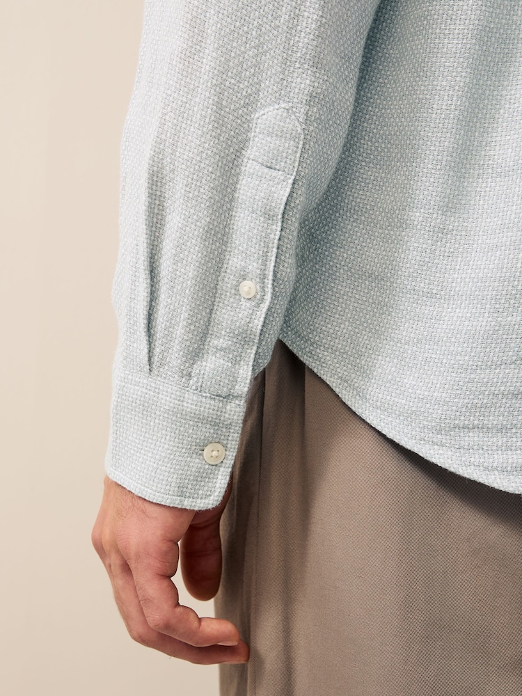 Gris - Col Classique - Chemises longues Blend de lin de coton - Image 5 of 8