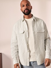 Green Long Sleeve Seersucker Stripe Shirt - Image 2 of 7