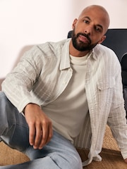 Green Long Sleeve Seersucker Stripe Shirt - Image 5 of 7