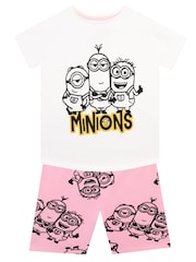 Character Pink Minions Despicable Me 100% Cotton T-Shirt And Shorts Outfit Set - Image 1 of 3