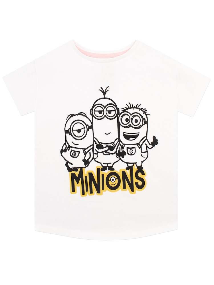 Character Pink Minions Despicable Me 100% Cotton T-Shirt And Shorts Outfit Set - Image 2 of 3