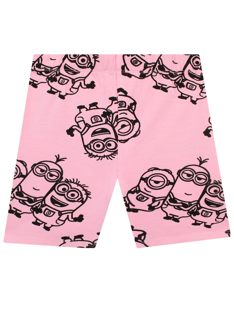 Character Pink Minions Despicable Me 100% Cotton T-Shirt And Shorts Outfit Set - Image 3 of 3